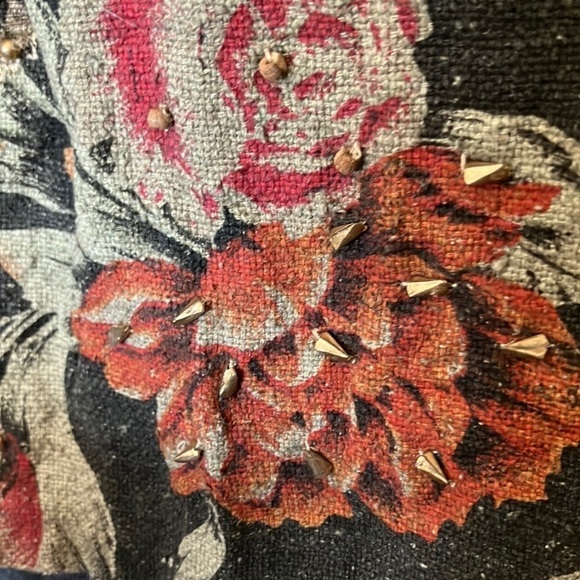 Sandy Starkman Silk Studded Jacket L Olive Green Vintage - Picture 4 of 13